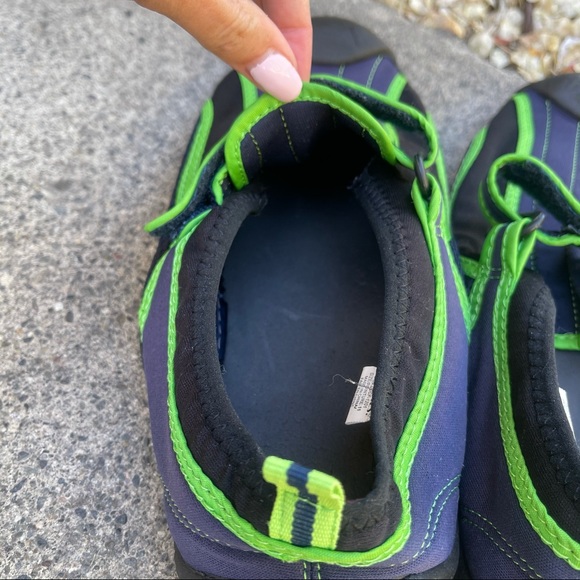 Navy Blue & Green Velcro Rubber Water Shoes | 11 - Picture 3 of 9